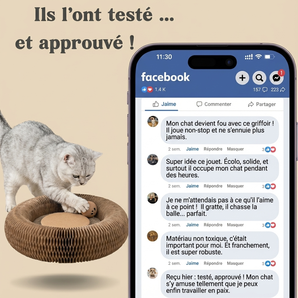 Griffoir en spirale interactif pour chats